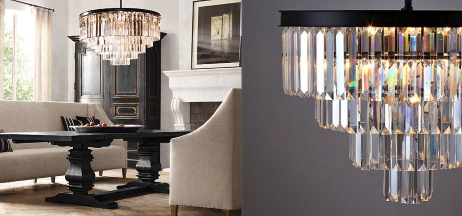 Люстра RH 1920s Odeon Clear Glass Fringe Chandelier - 80, 110 Люстра RH 1920s Odeon Clear Glass Fringe Chandelier - 80, 110 - Loft-Concept в Саратове