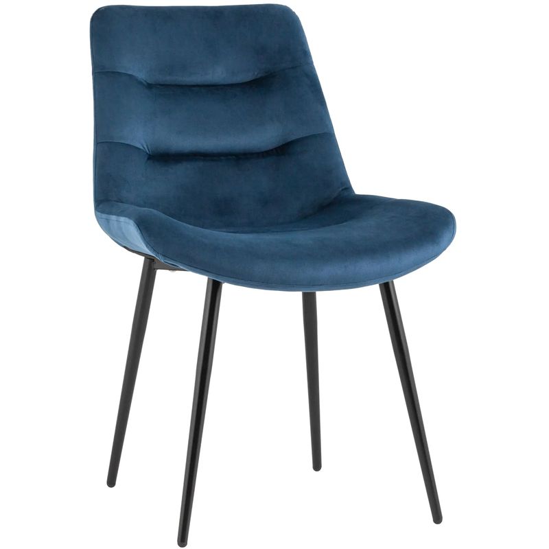 Стул Austin Chair Синий Велюр Синий Черный Стул Austin Chair Синий Велюр Синий Черный в Саратове | Loft Concept