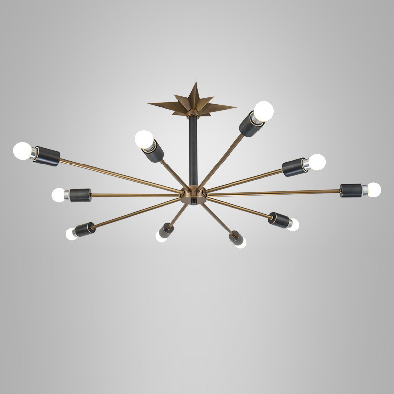Люстра Base Star Chandelier Латунь Античная полированная Черный Люстра Base Star Chandelier Латунь Античная полированная Черный в Саратове | Loft Concept
