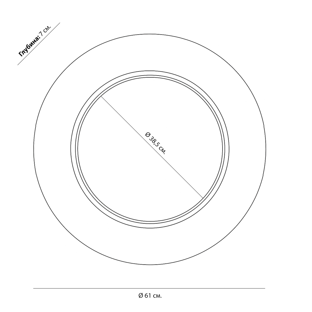 Чёрное настенное зеркало с золотым кантом Porunalia в Саратове