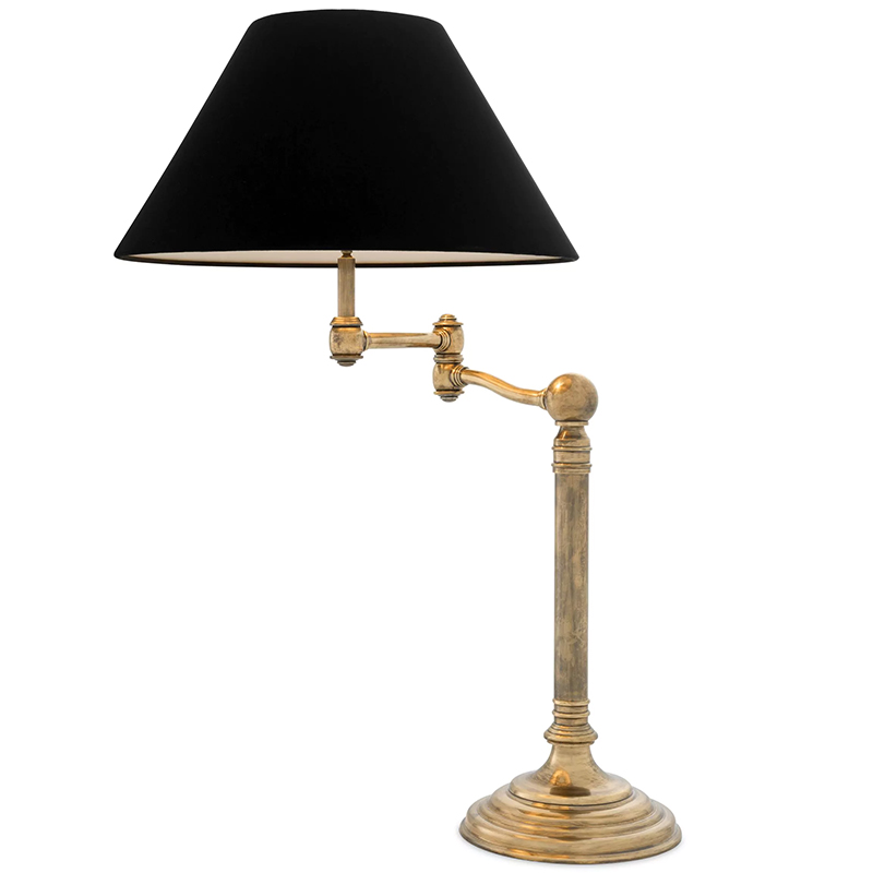 Настольная лампа Eichholtz Table Lamp Regis Латунь Винтажная латунь Черный в Саратове | Loft Concept 