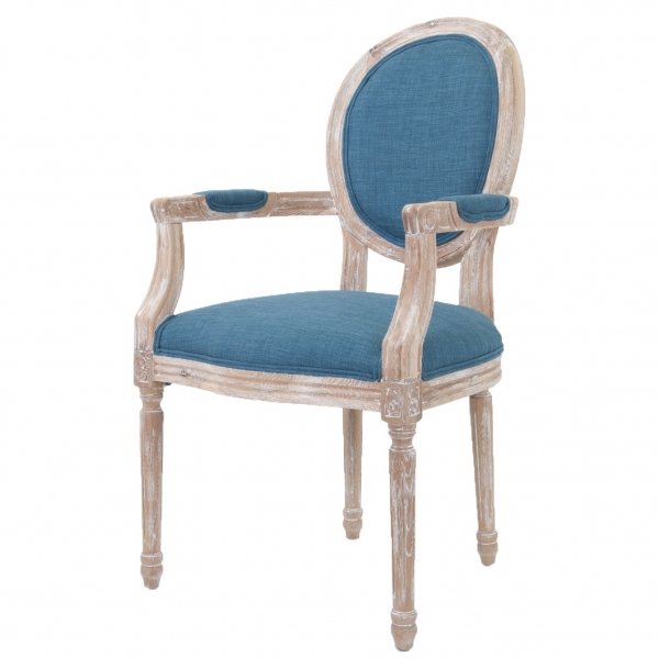 Стул French chairs Provence Blue ArmChair Голубой пастельный Бежевый в Саратове | Loft Concept 