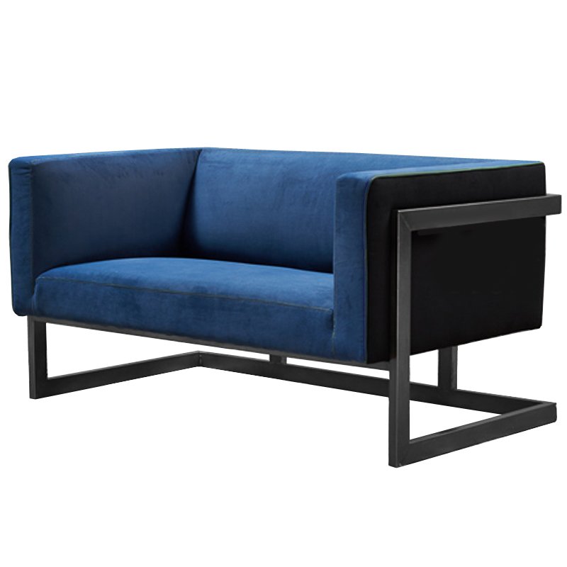 Диван Cube Blue Loveseat Sofa Синий в Саратове | Loft Concept 