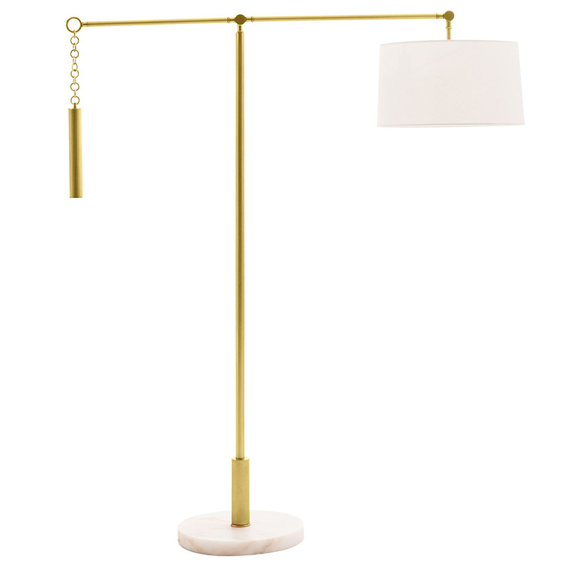 Торшер Arteriors NEWARK FLOOR LAMP Латунь Белый в Саратове | Loft Concept 