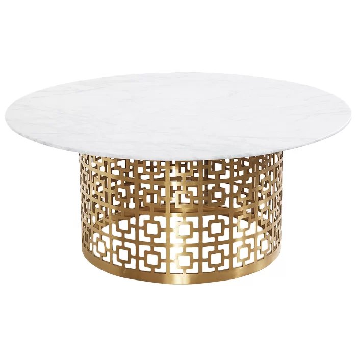 Кофейный стол Artesia Coffee Table White Глянцевое золото Белый в Саратове | Loft Concept 