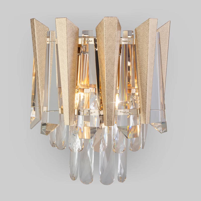 Бра Crystal Edge Sconce Прозрачный (Transparent) Золотой в Саратове | Loft Concept 