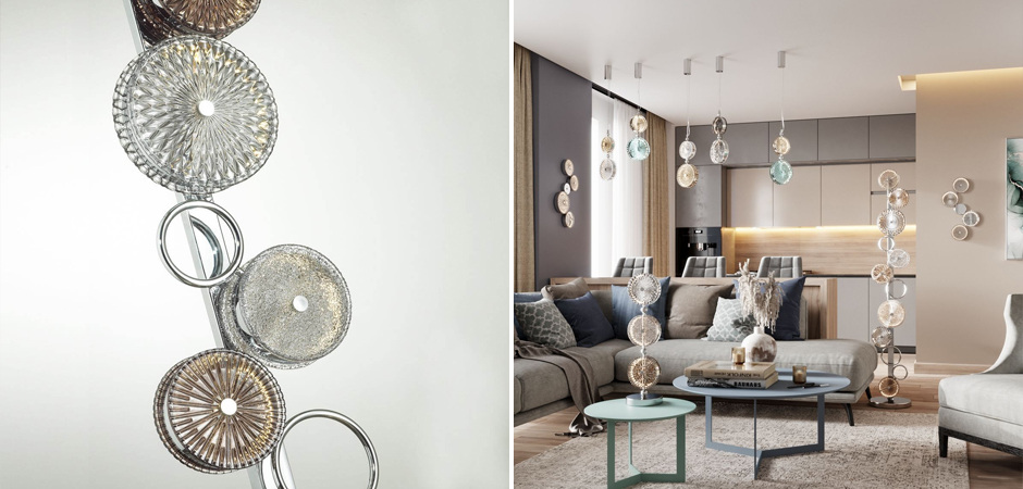 Торшер с рельефным стеклом Glass Peonies Торшер с рельефным стеклом Glass Peonies - Loft-Concept в Саратове