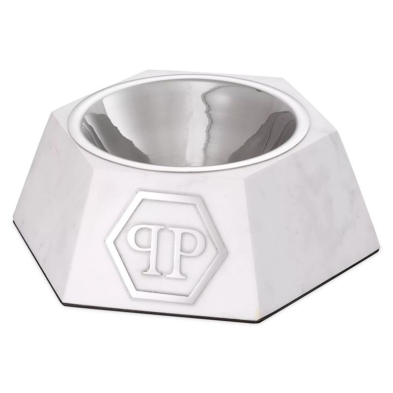 Миска для корма Dog Food bowl Nice L White Белый Сталь Миска для корма Dog Food bowl Nice L White Белый Сталь в Саратове | Loft Concept