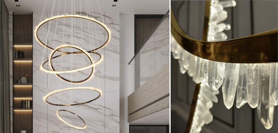 Люстра для высокого потолка Большие Кольца с кристаллами chandelier Large Rings Crystals Люстра для высокого потолка Большие Кольца с кристаллами chandelier Large Rings Crystals - Loft-Concept в Саратове