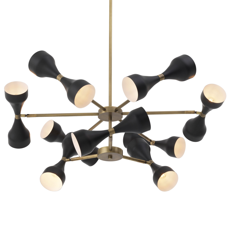 Люстра Eichholtz Chandelier Cordero Латунь Античная полированная Черный Люстра Eichholtz Chandelier Cordero Латунь Античная полированная Черный в Саратове | Loft Concept