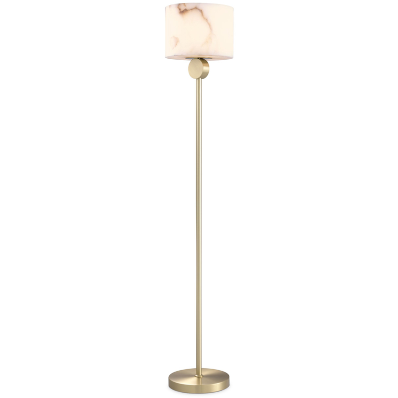 Торшер Eichholtz Floor Lamp Etruscan Brass Латунь Белый в Саратове | Loft Concept 