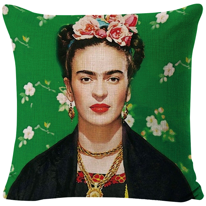 Декоративная подушка Frida Kahlo 8 Зеленый Мульти в Саратове | Loft Concept 