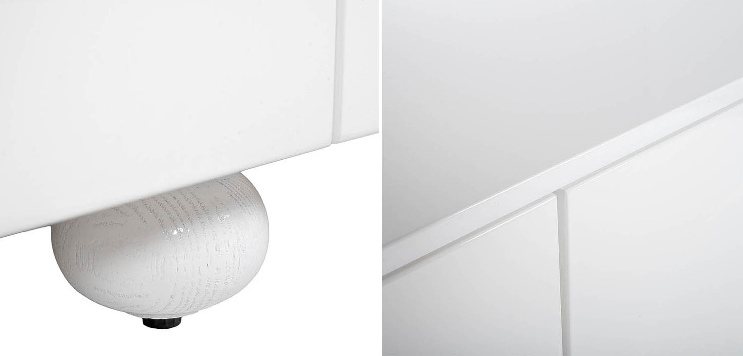 TV-тумба на круглых ножках Arnel white Глянцевая белая - фото №1