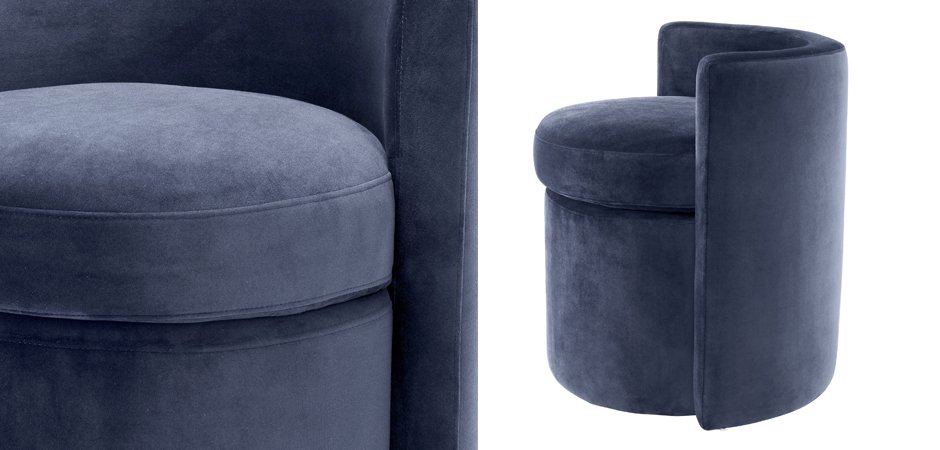 Кресло Eichholtz Stool Arcadia midnight blue Кресло Eichholtz Stool Arcadia midnight blue - Loft-Concept в Саратове