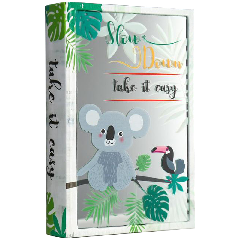 Шкатулка-книга Koala and Toucan Mirror Book Box Мульти Белый Зеленый в Саратове | Loft Concept 