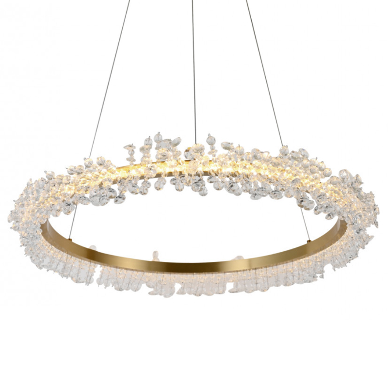 Crystal round chandelier Светильник Кольцо из Хрусталя  Прозрачный Латунь в Саратове | Loft Concept 