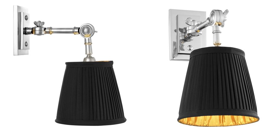 Бра Wall Lamp Wentworth Single Nickel+Black Бра Wall Lamp Wentworth Single Nickel+Black - Loft-Concept в Саратове