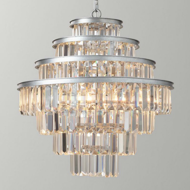 Люстра Alaine Crystal Large Pendant Silver Серебряный Прозрачное Стекло в Саратове | Loft Concept 