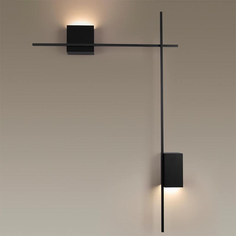 Бра Blocks Wall Light Black Angle Черный в Саратове | Loft Concept 