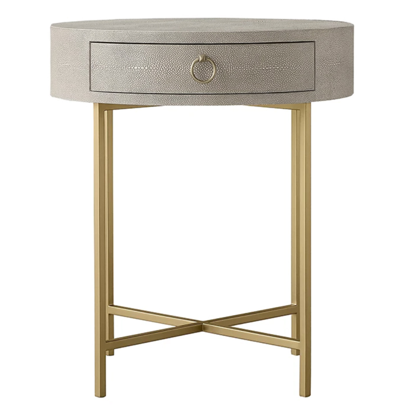 Gaston Stingray Round Gray Side Table Приставной стол серый скат Золотой Серый в Саратове | Loft Concept 