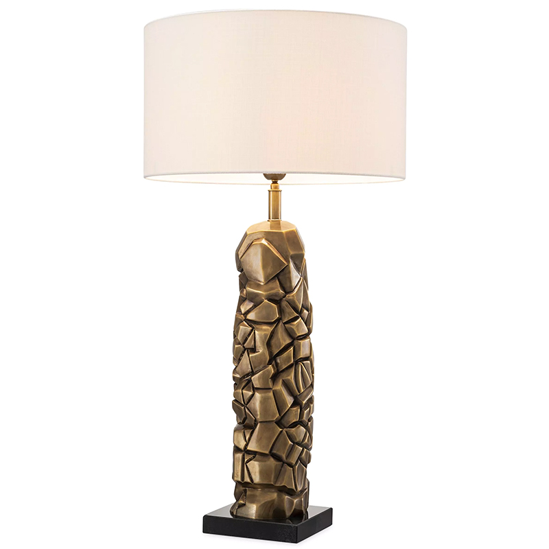 Настольная лампа Eichholtz Table Lamp The Rock Латунь Черный Белый в Саратове | Loft Concept 