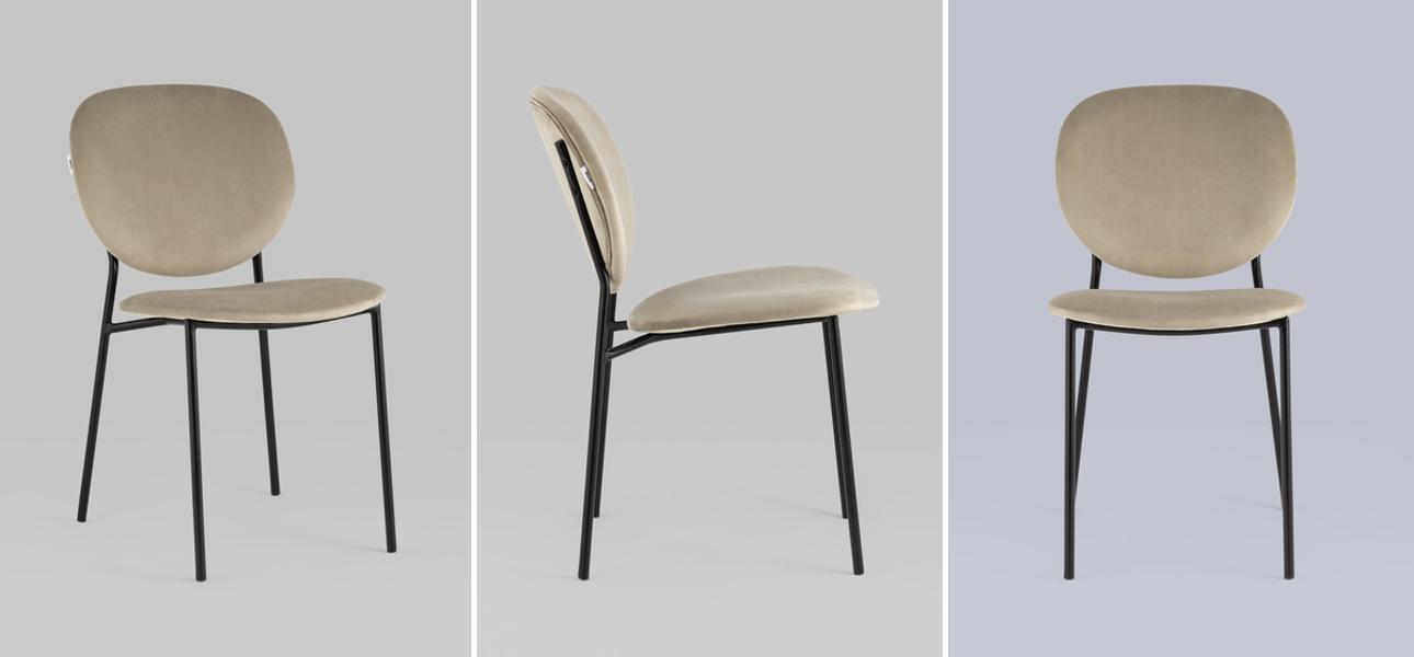 Стул Stanley Chair Бежевый Велюр - фото