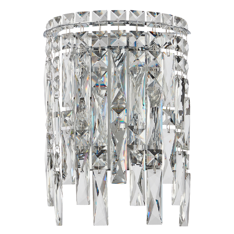 Бра с хрустальными подвесками прозрачного цвета Хром Ludivine Lighting Хром Прозрачный в Саратове | Loft Concept 