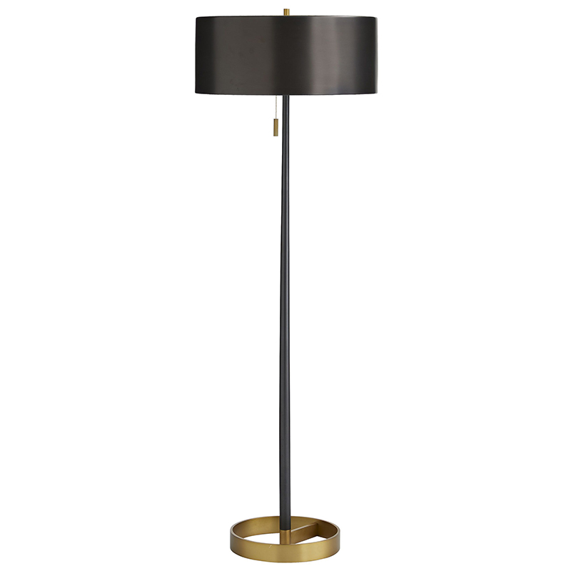 Торшер Arteriors VIOLETTA FLOOR LAMP Black Латунь Черный в Саратове | Loft Concept 