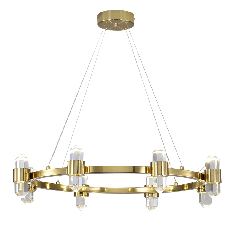 Люстра Crystal Ring Chandelier Brass Латунь Прозрачный в Саратове | Loft Concept 