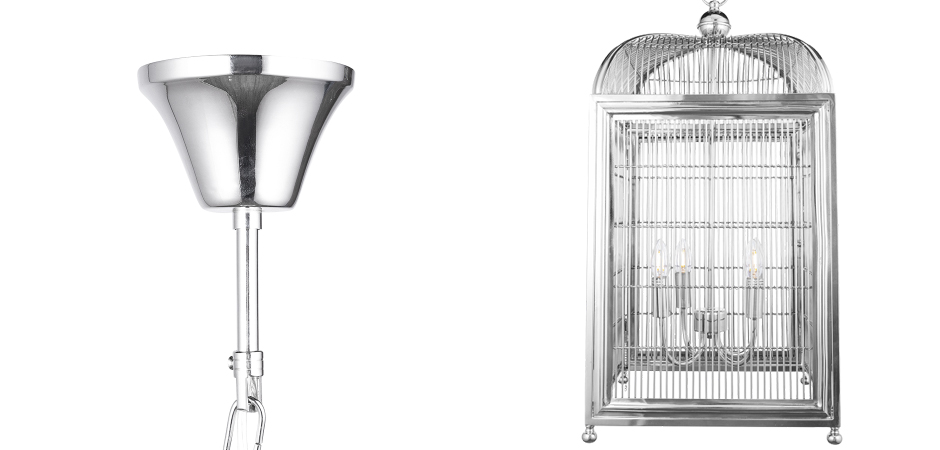Люстра клетка Bird cage chrome Lantern Falcon Люстра клетка Bird cage chrome Lantern Falcon - Loft-Concept в Саратове