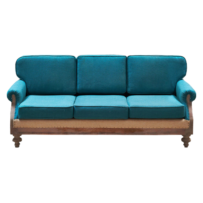 Диван Deconstructed Sofa turquoise Linen triple Коричневый Бирюзовый в Саратове | Loft Concept 