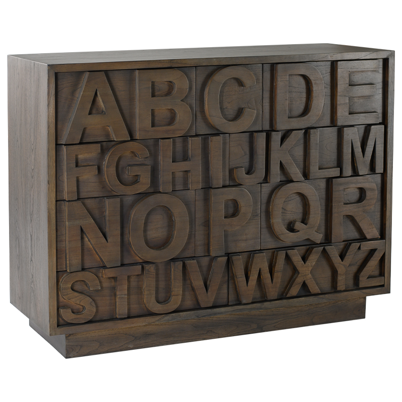 Комод в стиле лофт с английским алфавитом English Alphabet Chest of Drawers Коричневый в Саратове | Loft Concept 