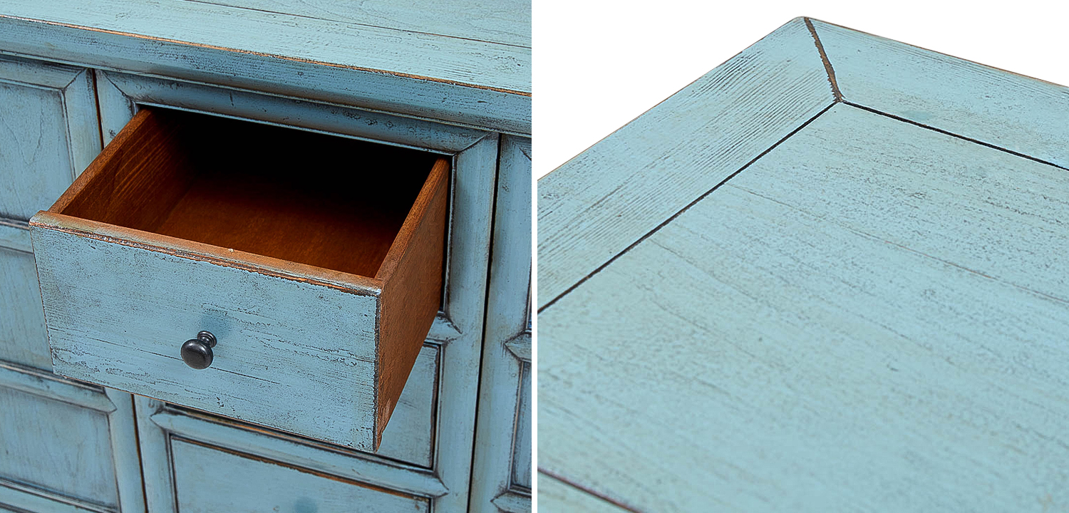 Комод в китайском стиле Blue Chest of Drawers Chinese Collection - фото