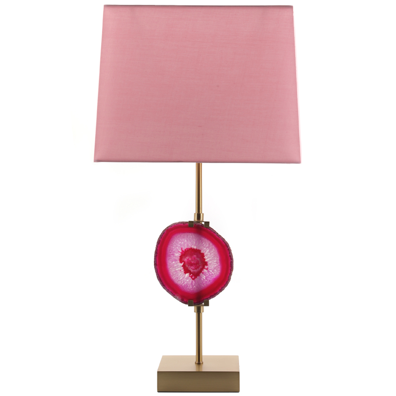 Настольная лампа Pink Agate Design Table Lamp Розовый Латунь в Саратове | Loft Concept 