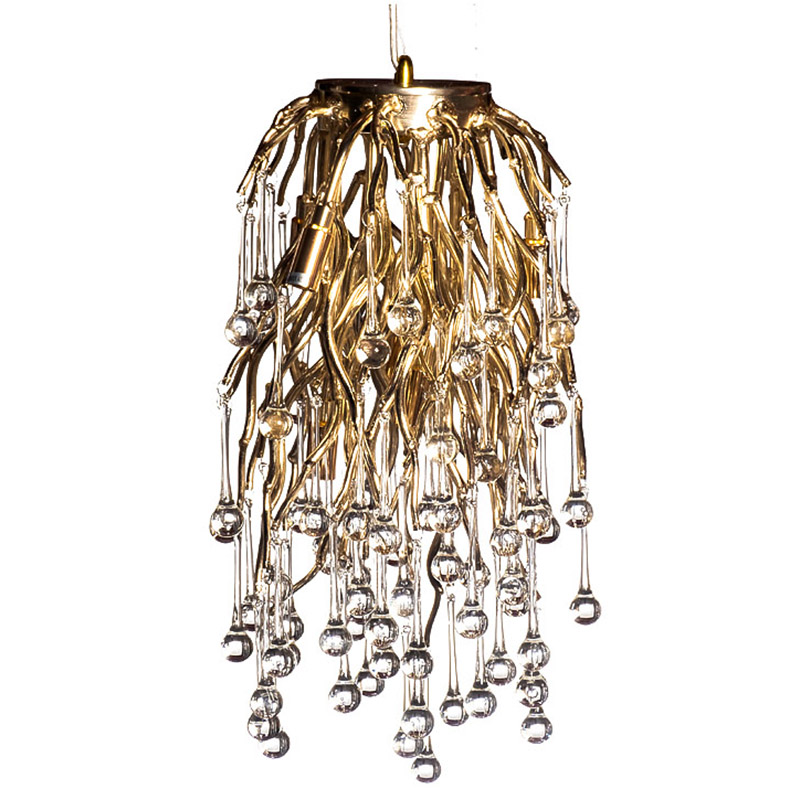 Подвесной светильник Droplet Gold Hanging Lamp Золотой Прозрачный в Саратове | Loft Concept 