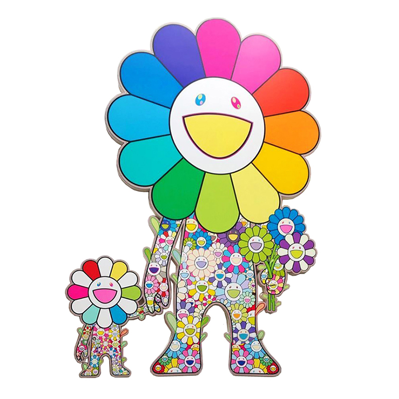 Takashi Murakami Большой Арт-объект на стену Смеющиеся Цветы Мульти в Саратове | Loft Concept 