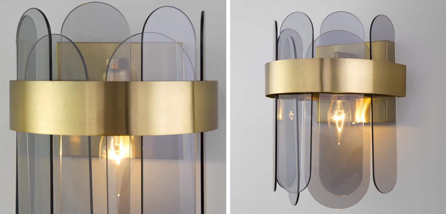 Бра Decorative Oval Smoky Plates brass - фото