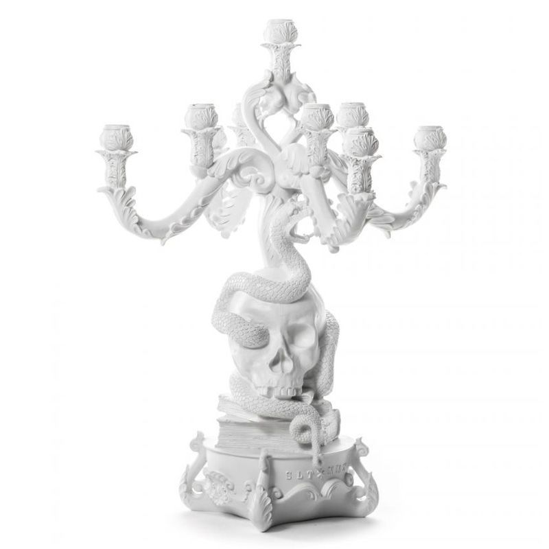 Подсвечник Seletti Giant Burlesque Skull White Белый в Саратове | Loft Concept 