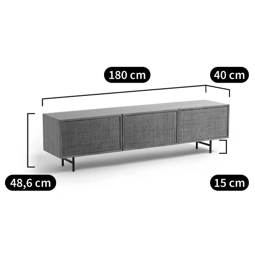 ТВ-тумба с декором из ротанга Pansy Rattan TV Stand в Саратове