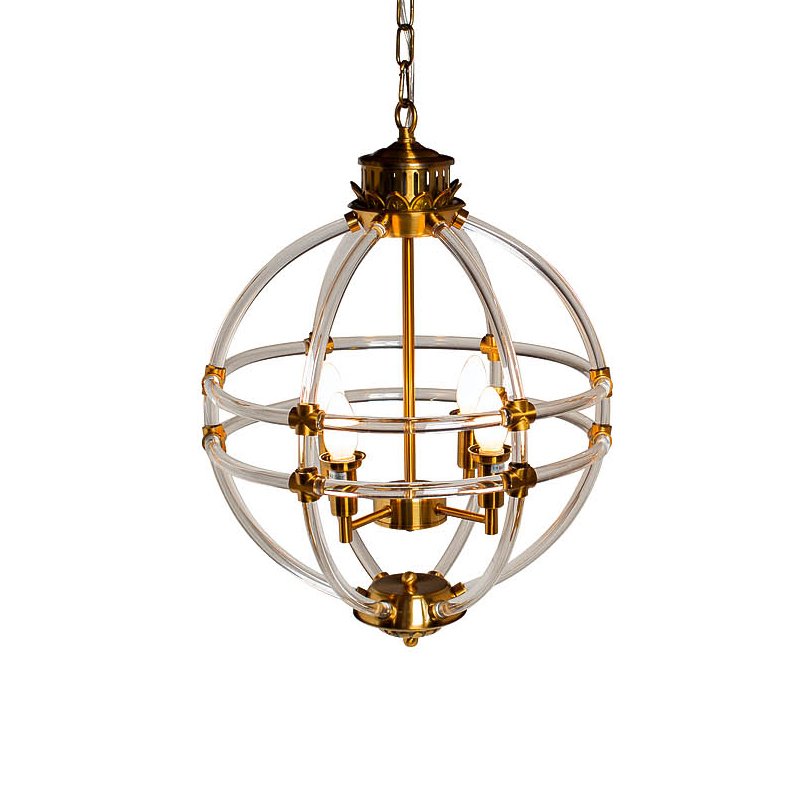 Люстра Eichholtz Chandelier Impero Gold Золотой Прозрачный в Саратове | Loft Concept 