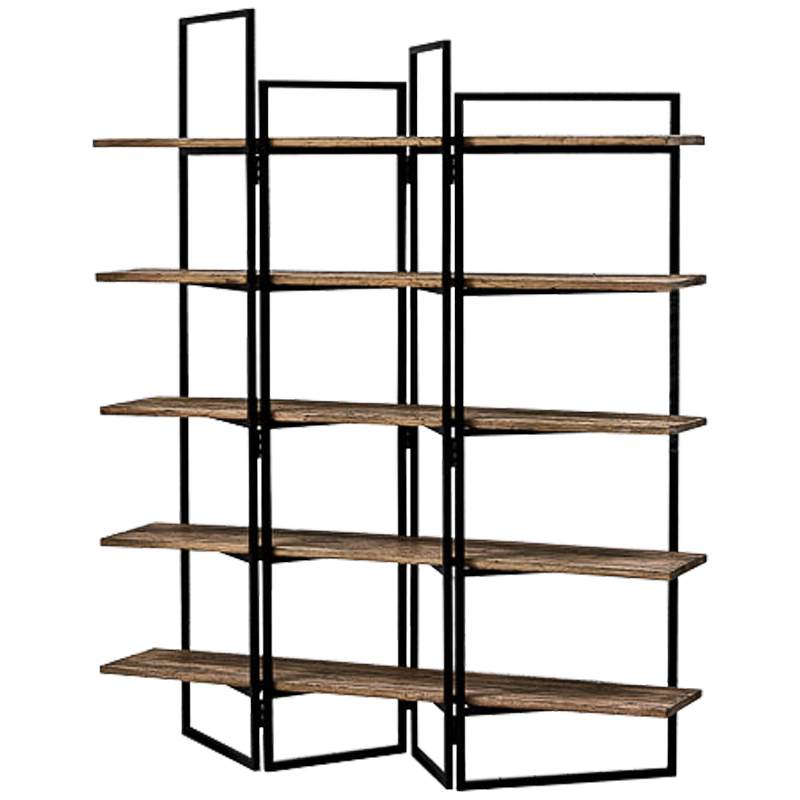 Стеллаж Luigi Loft Rack Черный Коричневый в Саратове | Loft Concept 