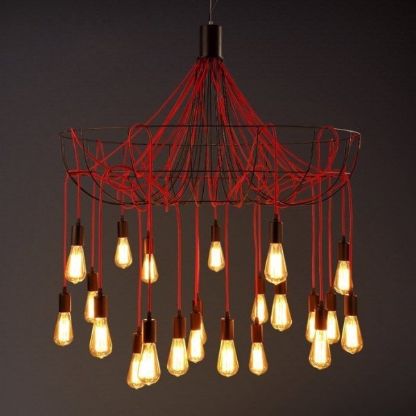 Люстра Blood Wire Chandelier Red 21 Красный Черный в Саратове | Loft Concept 