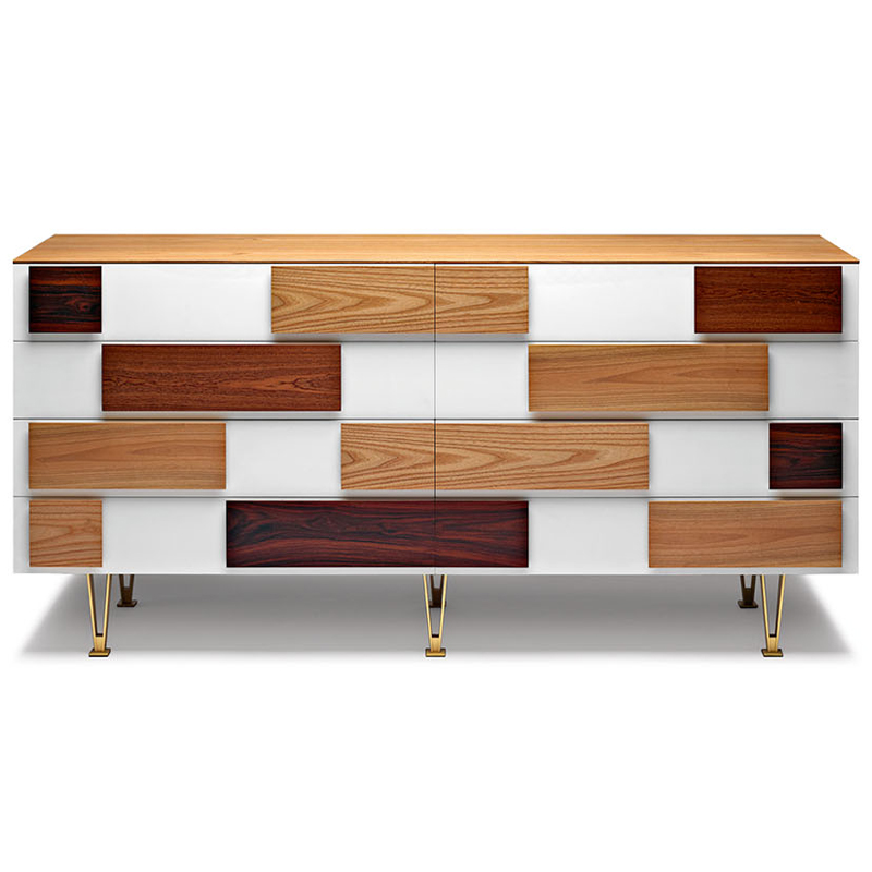 Дизайнерский широкий комод с ящиками Gio Ponti D.655.1 D.655.2 Chest of Drawers Белый Коричневый Древесина Латунь Дизайнерский широкий комод с ящиками Gio Ponti D.655.1 D.655.2 Chest of Drawers Белый Коричневый Древесина Латунь в Саратове | Loft Concept