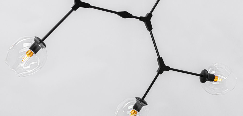 Люстра Сrumpled Glass Bubble Chandelier Black 6 плафонов Люстра Сrumpled Glass Bubble Chandelier Black 6 плафонов - Loft-Concept в Саратове