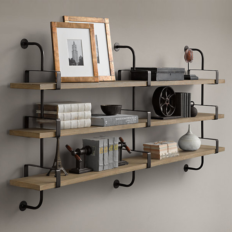 Полка из Дуба RH SHELVING & LEDGES 150 см Графит в Саратове | Loft Concept 