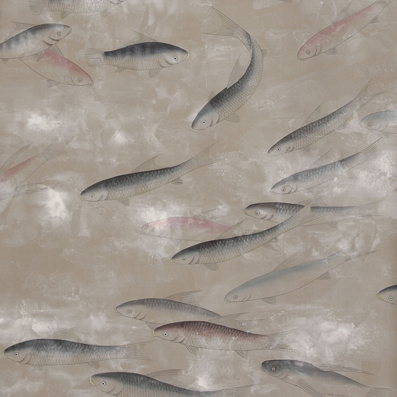 Обои ручная роспись Fishes Blue Pearl on Lead Grey dyed silk with antiquing Обои ручная роспись Fishes Blue Pearl on Lead Grey dyed silk with antiquing в Саратове | Loft Concept