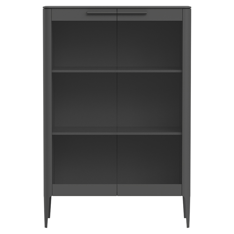 Витрина темно-серая с 2-мя стеклянными дверцами и 3-мя полками Type  Серый в Саратове | Loft Concept 