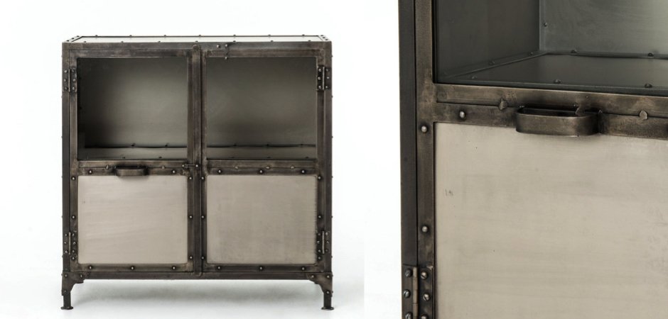 Комод металлический Industrial Steampunk Nickel 2 Door Cabinet Комод металлический Industrial Steampunk Nickel 2 Door Cabinet - Loft-Concept в Саратове