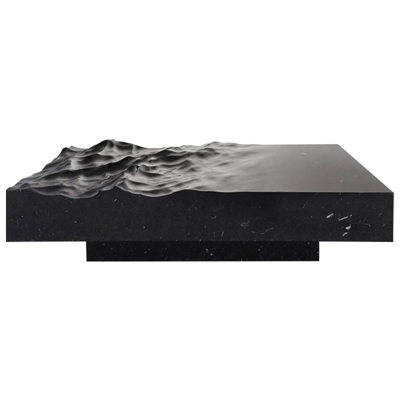 Дизайнерский журнальный стол Mathieu Lehanneur Sculpts Ocean Memories Square Black Черный Мрамор Nero в Саратове | Loft Concept 