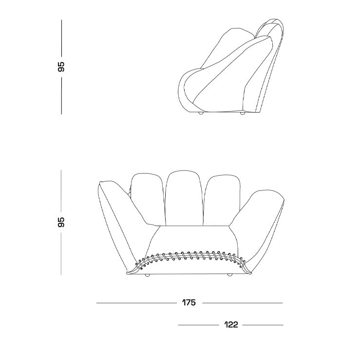 Дизайнерское кресло в форме руки Poltronova Joe Jeans Armchair в Саратове